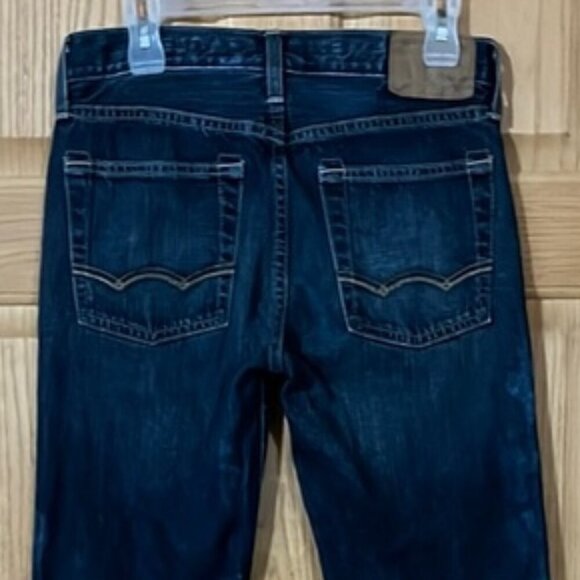 American Eagle Outfitters Blue Low Rise Boot Cut Distressed Denim Jeans - Picture 6 of 10